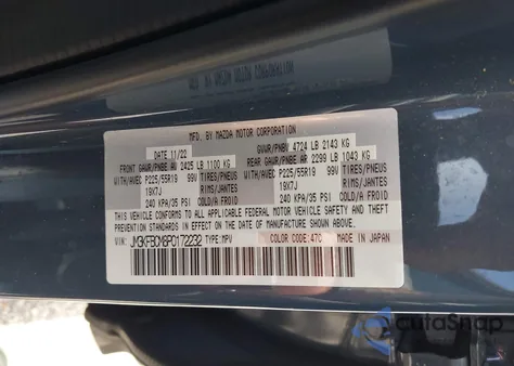 2023 Mazda Cx-5 2.5 S Carbon Edition из США, поврежденный, VIN JM3KFBCM8P0172232